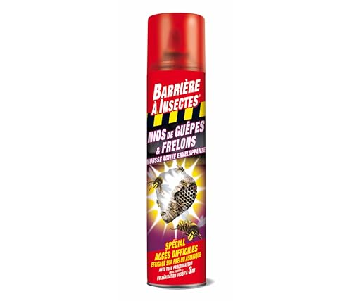BARRIERE A INSECTES Aérosol mousse enveloppante spécial nids de guêpes et frelons, 300 ml, BARMOGUEP300
