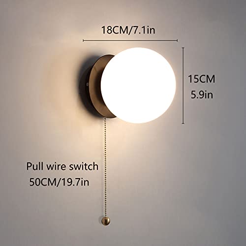 Applique murale en verre avec interrupteur pour éclairage lit sans travaux - 3