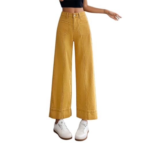 Pantalon en jean large femme taille haute idéal pour vos journées loisirs