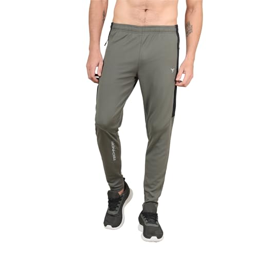 Image of TECHNOSPORT Men's Slim Fit Mid Rise Solid Trackpant with Techno Dry for Gym, Workout & Sports