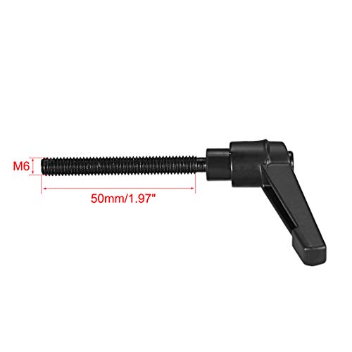 Image of uxcell M6 x 50mm Handle Adjustable Clamping Lever Thread Push Button Ratchet Male Threaded Stud Knobs Locking Rotating Screw Handles Quick Release Bolt Black 3pcs