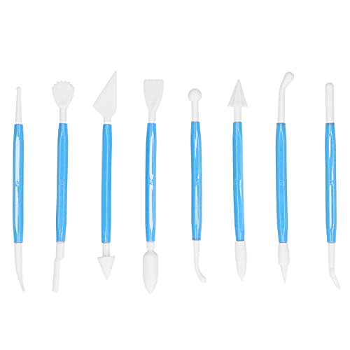 Fondant Tool,8Pcs DIY Fondant Tool Cake Pastry Carving Cutter Chocolate Decorating Mold Set(blue)