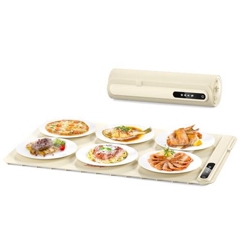 Morpilot Electric Warming Tray with Adjustable Temperature, 6 in 1 Food Warmer for Parties Features Foldable Design & Fast Heating, Warming Plate for Buffet, Family Gatherings, Sabbath, Holidays