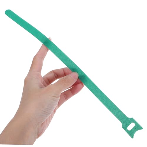 100 unidades de cintas reutilizables con gancho y lazo para cables, organizadores autoadhesivos verdes para electrónica y electrodomésticos, resistentes para escritorio y cocina miniatura 4