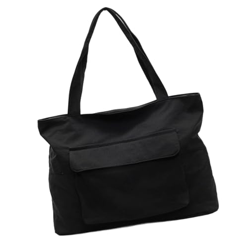 Sac à main chic grand compartiment et sac de travail noir en textile résistant One Size