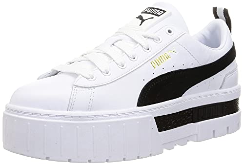 PUMA Femme Mayze Lth Wn's Basket, Puma White Puma Black, 37.5 EU