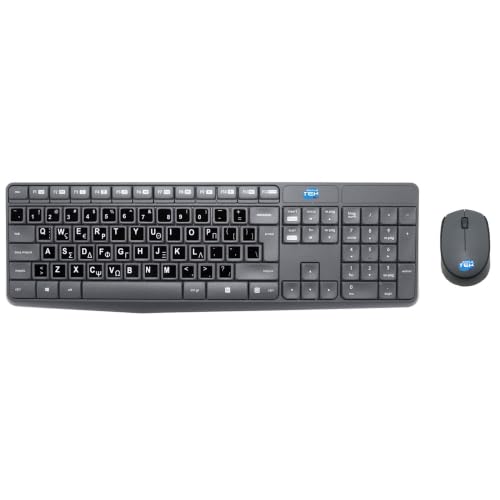 Kit ratón teclado para teletrabajo SIMPLETEK inalámbrico 2.4 GHz compatible con Windows y ChromeOS
