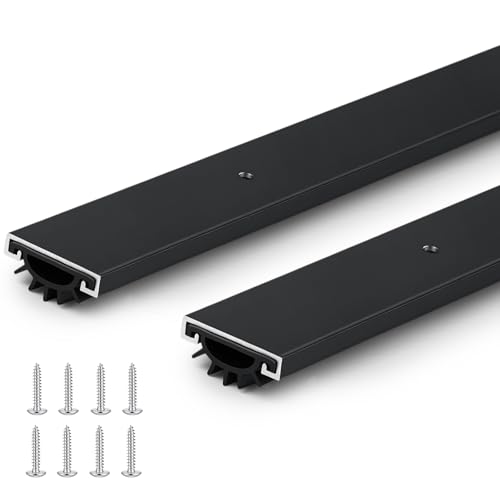 FoldTier 2 Pack Black Door Sweep for Bottom of Door Stripping Seal, 36 Inch