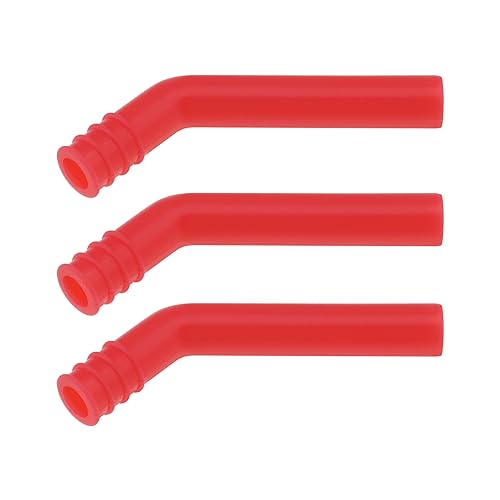 SING F LTD 3PCS RC Exhaust Pipe Extension Tube Compatible with HSP 1/8 1/10 Nitro RC Car Engine Exhaust Pipe Silicone Extender Red
