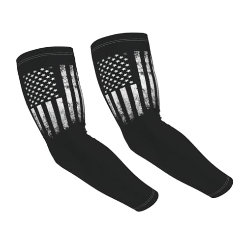 SwpWab Vintage Black American Flag Sun-Defying Elegance Comfortable Cooling Arm Sleeves