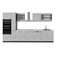 Cuisine R-line Chêne Doré/anthracite 350cm Avec Armoire Haute Sans Pt Vicco 4066731046553