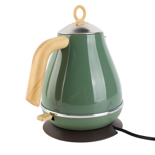 Qcwwy Wasserkocher Edelstahl, Retro Wasserkocher 1.7L Teekessel Heißwasserboiler mit Temperaturanzeige Schnellkochen, Automatische Abschaltung & Trockengehschutz(Grün)