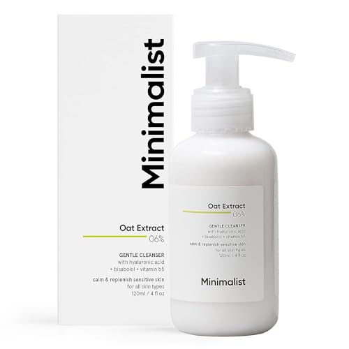 Minimalist 6% Oat Extract Gentle Cleanser with Hyaluronic Acid for Sensitive, Dry & Dehydrated Skin | Provides Hydration & Barrier Repair | For Women & Men | 4 Fl Oz / 120 ml