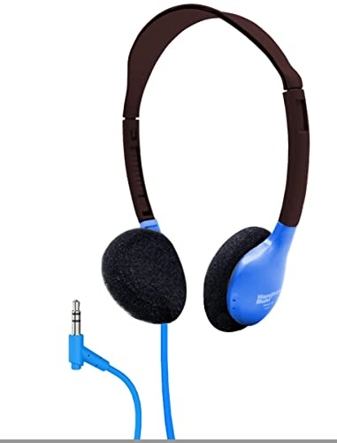 212 Main 3.5 mm Plug 5 ft. Dura-Cord Personal Stereo Headphone Blue - Chew Cord & Foam Ear Cushions