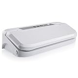 Food Sealer - Automatic Vacuum with Non-Vacuum Seal Optio - LED Indicator – Preserve Dry & Moist Foods Fresh up to 3 Months – Lightweight - Fits up 12 Inch Rolls – 5 Free Bags White