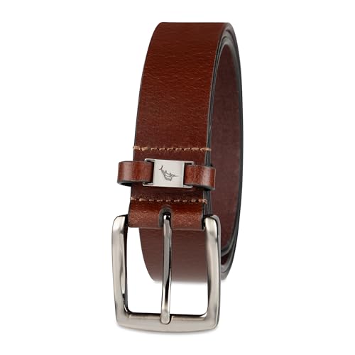 Tommy Bahama Men's Leather Ornament Loop Belt Tan Large