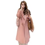 [YJSO] L チェスターコート レディース ロング丈 レディース チェスター 黒 ウール風ロングコート アウター きれいめ 40代 30代 ピンク 20代 ダブル 冬 大きいサイズ テーラード ビッグシルエット 冠婚葬祭 ウール クリスマス