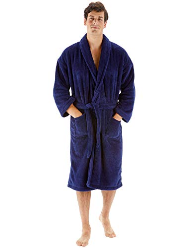 Men's Robe Microfiber Plush Fleece Bathrobe