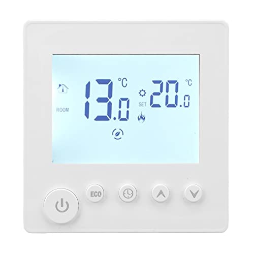 Floor Heating Thermostat, 7 Day Programmble Touchscreen Smart Thermostat with LCD Backlight Display Digital Electric Heating Temperature Controller for Home Floor Heating Systems