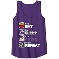 Eat Sleep Anime Repeat Kawaii Otaku Manga Japan Fan Kanji