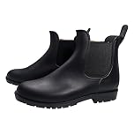 A2Z Ladies Girls Teens Wellington Ankle Boots Waterproof PVC Slip-On - Wellies LDS 1419 Chelsea Black 6 UK