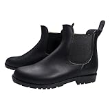 A2Z Ladies Girls Teens Wellington Ankle Boots Waterproof PVC Slip-On - Wellies LDS 1419 Chelsea Black 5 UK