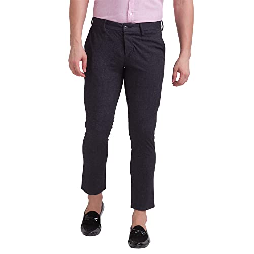 Image of Parx Cotton Black Casual Trouser for Men