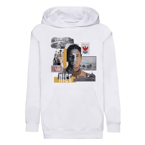 Sweat à capuche enfant Nice France premium blanc pour le quotidien