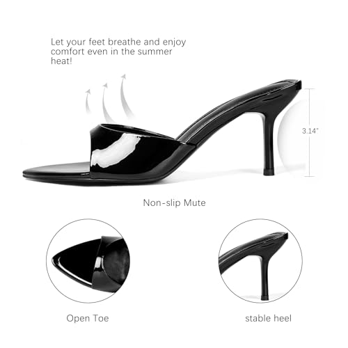QIV Leopard Kitten Heels Pointed Toe Mule Heels for Women Open Toe Kitten Heel for Party Dressy Wedding3