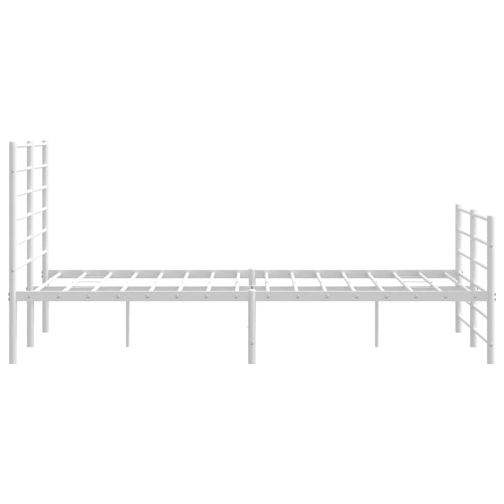 vidaXL Estructura Cama sin colchón con Estribo Metal Blanco 150x200 cm