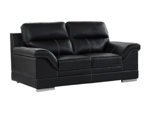 Vente-unique - 2-Sitzer-Sofa, aus BÅffelleder, Schwarz