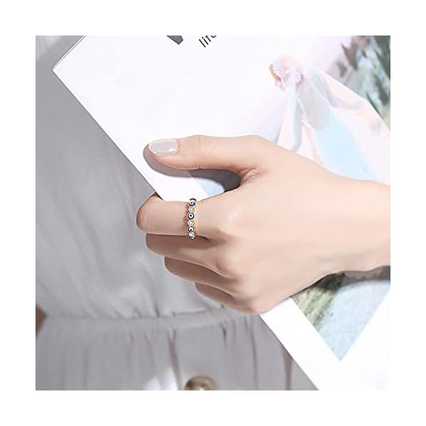 Puerzi-Evil-Eye-RingRose-Gold-Plated-Ring-Suitable-for-Women-GirlsSize-6-to-10 Puerzi Evil Eye Ring,Rose Gold Plated Ring Suitable for Women Girls,Size 6 to 10 (Gold, 9)