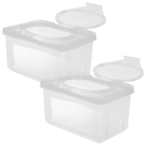 DECHOUS - DECHOUS 2Pcs Baby Wipes Dispenser Box Clear Plastic Wet Tissue Wipes Dispenser Baby Wipes Containers for Diaper Bag Tissue Box Holder