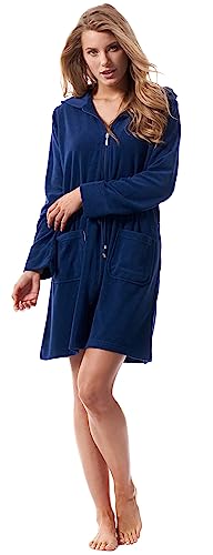 Kurzbademantel Damen Home Casual Rundhals – Lockeres Satin Schlafkleid & Bademantel Warm