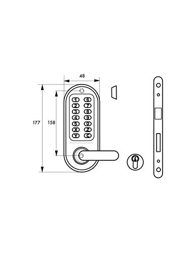 Verrou mécanique à code Thirard réversible avec 8000 combinaisons gris - 4