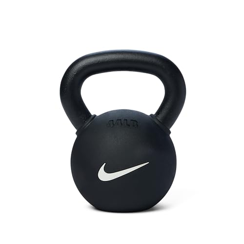 Nike 44 lb Rubber Coated Cast Iron Kettlebell - Single | Black