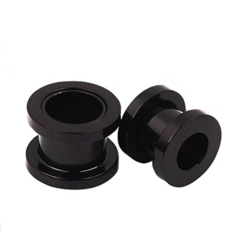 Mesnt 2 Pezzi Dilatatore Acciaio 8mm, Tunnel Calibri Piercing per Barella Semplice lucidato, Nero