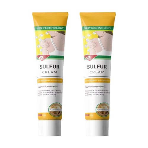 Teegxddy 2 Pezzi Unguento allo zolfo, Lozione idratante allo zolfo, Emulsione allo zolfo che controlla il sebo, 20g