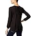 NYDJ Women's Size 3/4 Sleeve Pintuck Blouse, Black, Medium/Petite