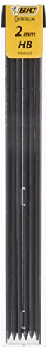 Mines 2 mm HB Bic Conté recharge crayon mine graphite Hi-Polymer étui lot de 12