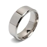 [silver KYASYA]ステンレス 平打ちリング 色と幅が選べる 4mm 6mm 8mm ゴールド シルバー ブラック シンプル メタリック 細身 指輪 男女兼用 金属アレルギー対応(シルバー、幅8mm、28号)