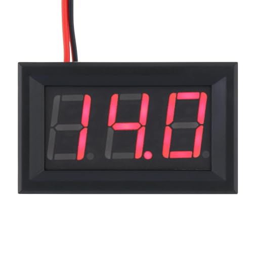 Image of ROBOWAY DC 5-30V Digital Mini Voltmeter 2 Wire 0.56 inch LED Red Display Panel for Motorcycle Battery Monitor (Red) (Pack of 5)