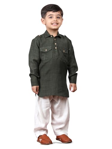 Image of POLKA TOTS Boys Cotton Pathani Set | Premium Pathani Kurta & Pyjama Set for Boys | Kurta Pajama for Kids Boy | Pathani Suit for Kids, Baby Boys & Toddlers | Ethnic Wear for Boy