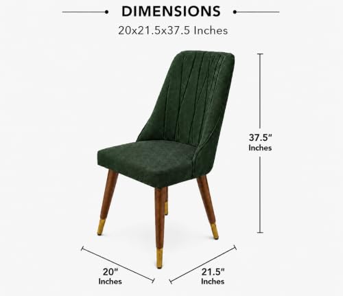 Image of WOODEN SPACE 4 Seater Wooden Dining Table Set | Urban Marble Top Dining Table with Chairs for Dining Room & Kitchen (Modern Frontline Dark Green) (42 x 42 x 30 inch)