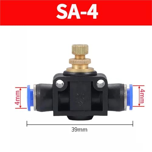 Conector neumático SA-4 y válvula de aceleración de flujo manual para manguera de aire de 4mm, 50 uds 3