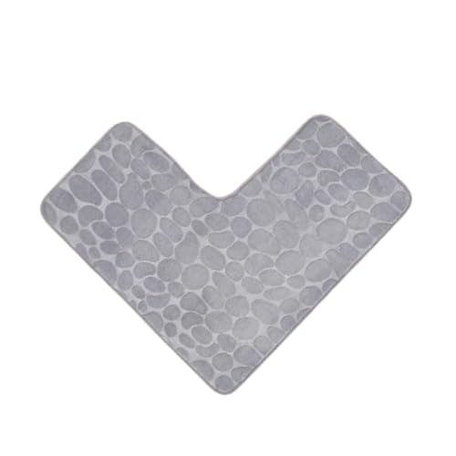 Xiyingcai L Shaped Bathroom Mat, Absorbent and Soft Right Angle Bath Mat, Anti Slip and Easy to Clean Corner Shower Mat Suitable for Bathrooms, Bathtubs, Kitchens (80x80CM,Cobblestone (Cobblestone) - Image 8