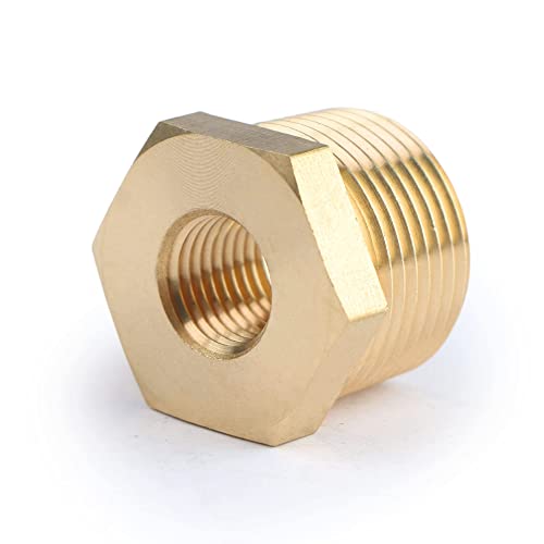 Reductor hexagonal de latón 3/4 macho x 1/4 hembra NPT US Solid 3