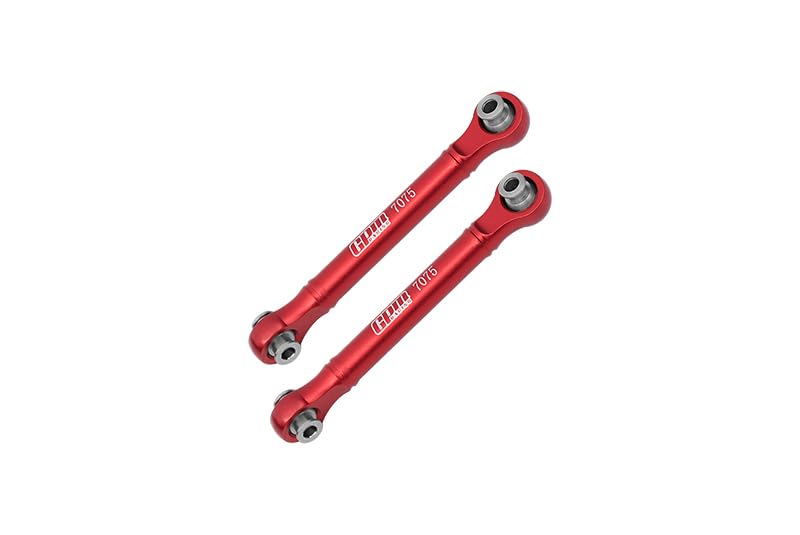 GPM Upgrades Aluminum 7075 Front Steering Link Rod for 1/8 Mojave 4X4 4S Blx Desert Truck Rtr-Ara4404T1/T2 (red)