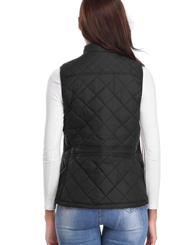 Fuinloth Women's Quilted Vest, Stand Collar Lightweight Zip Padded Gilet4
