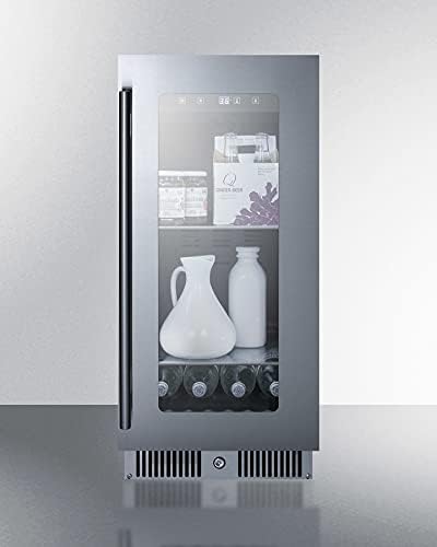 Summit 15” Beverage Center, 2.8 cu.ft. Capacity, Stainless Steel & Glass - CL156BV